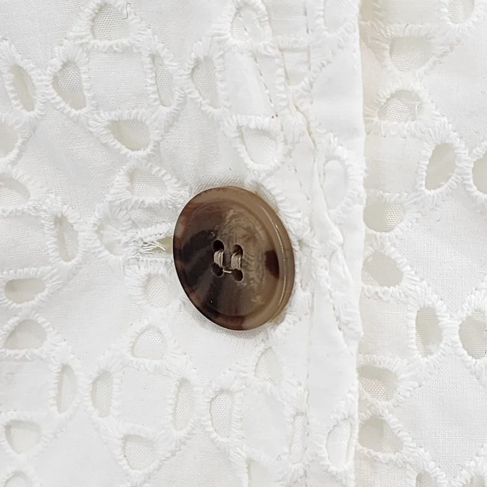 Lane Bryant Women's 100% Cotton Single Button Eyelet Blazer - 20P